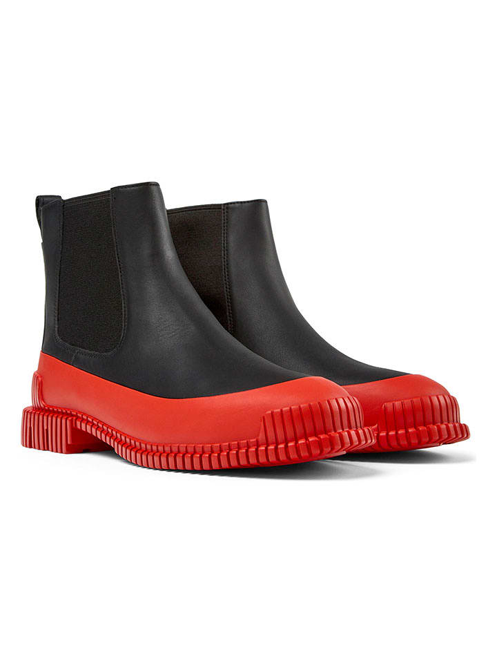 Camper Skórzane sztyblety w kolorze czarno-czerwonym rozmiar: 39