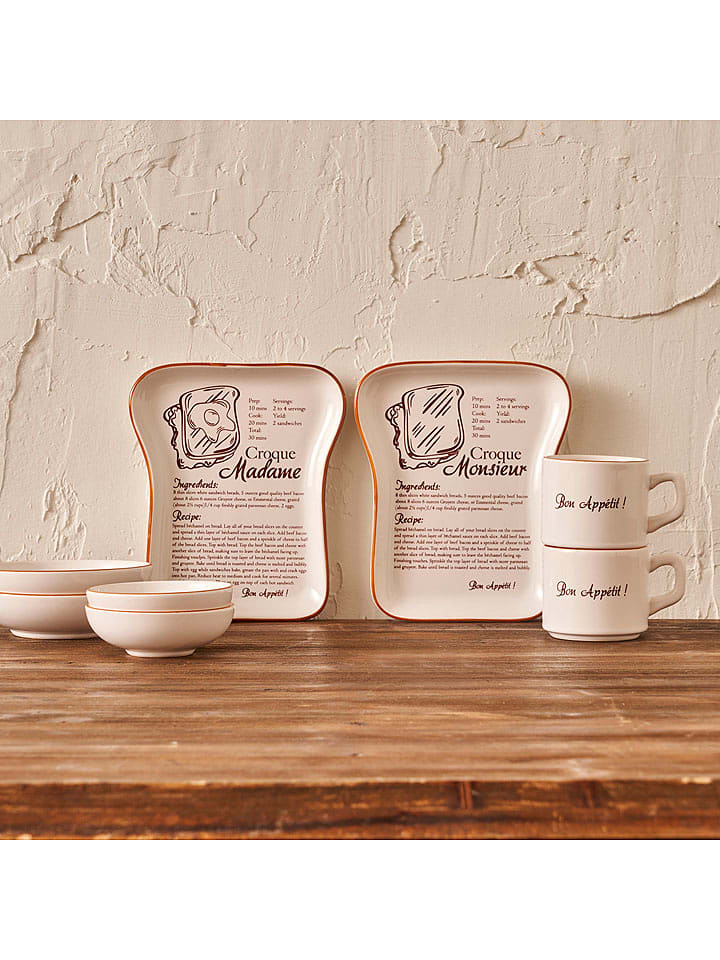 BELLA MAISON 8-częściowy zestaw śniadaniowy w kolorze kremowo-brązowym rozmiar: onesize