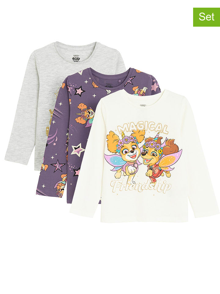 COOL CLUB Koszulki (3 szt.) w kolorze biało-fioletowym rozmiar: 116