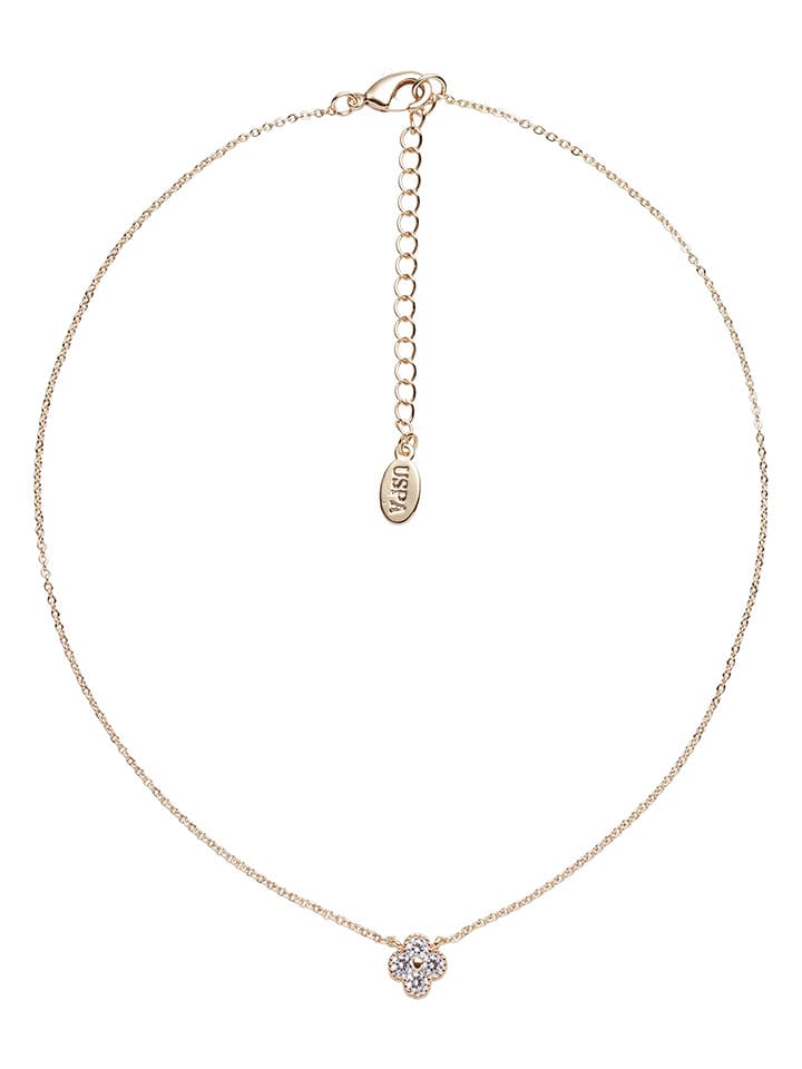 U.S. Polo Assn. Pozłacany naszyjnik z kryształem - dł. 36 cm rozmiar: onesize