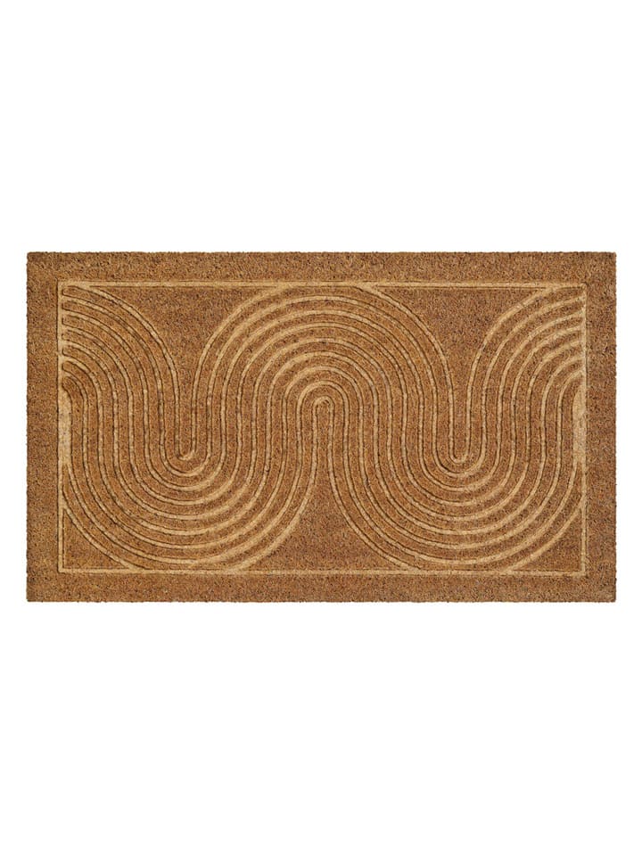 Wecon Home Wycieraczka "Retro Flow" w kolorze jasnobrązowym z włókna kokosowego rozmiar: 45x75 cm