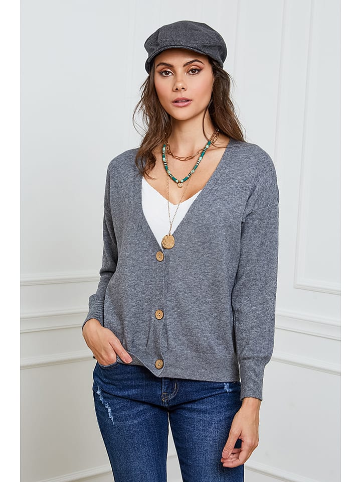 So Cachemire Kardigan "Gino" w kolorze szarym rozmiar: S