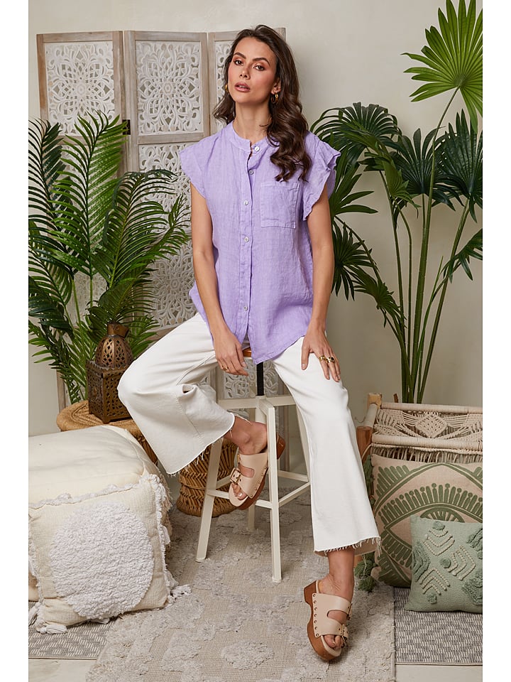 Lin Passion Lniana koszulka w kolorze fioletowym rozmiar: 38/40