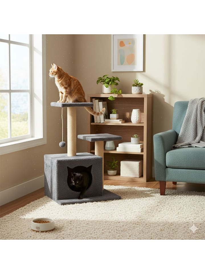 Paws&Whiskers Drapak "Lotti" w kolorze antracytowym dla kota - 45 x 73 x 35 cm rozmiar: onesize