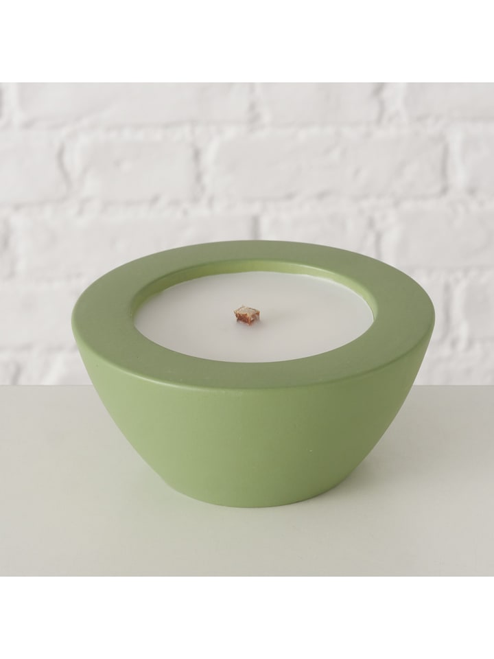 Boltze Świeca doniczkowa "Bonko" w kolorze zielonym - wys. 6,5 x Ø 14 cm rozmiar: onesize