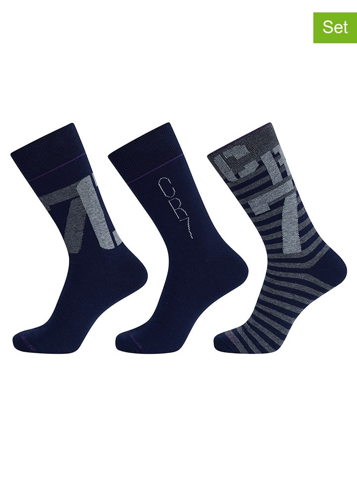 CR7 Skarpety (3 pary) w kolorze granatowym rozmiar: 40-46