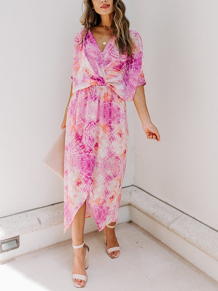 LA Angels Sukienka w kolorze kremowo-różowym rozmiar: L