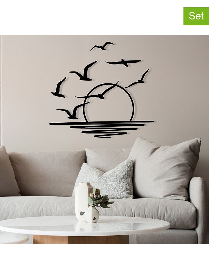 wall addiction Dekoracje ścienne (5 szt.) w kolorze czarnym rozmiar: onesize