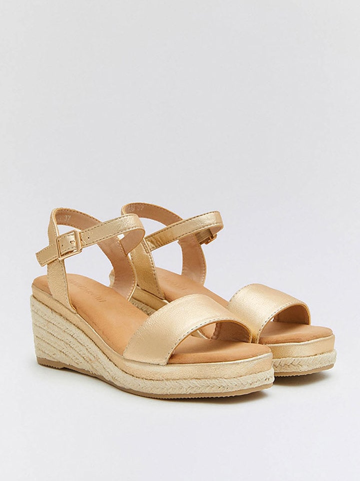 Bellucci Sandały w kolorze złotym na koturnie rozmiar: 41