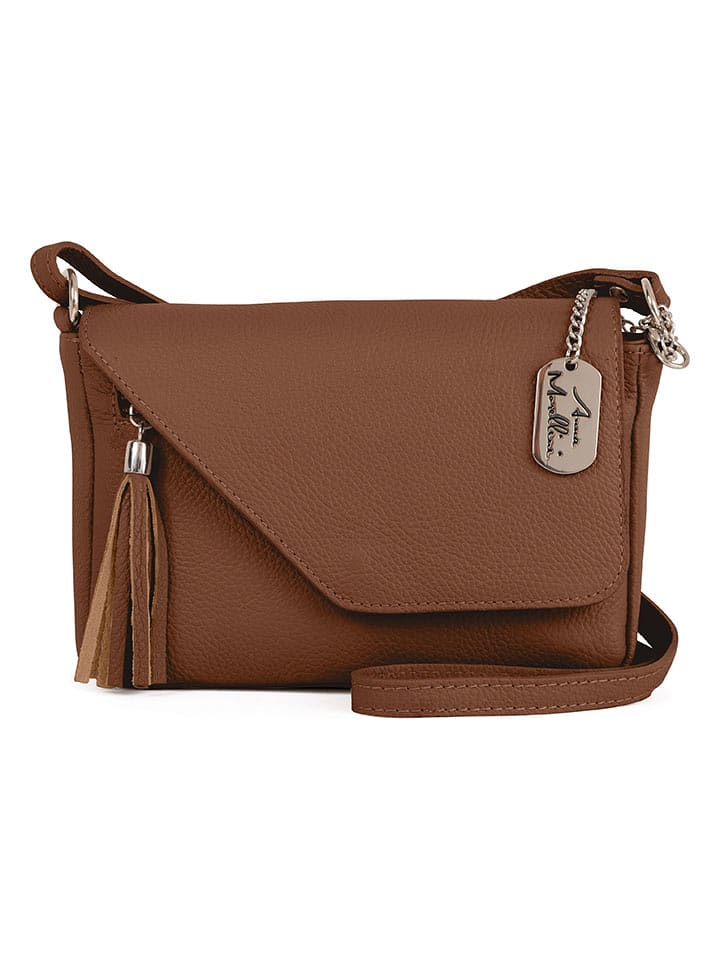 Anna Morellini Skórzana torebka "Lola" w kolorze brązowym - 24 x 6 x 18 cm rozmiar: onesize