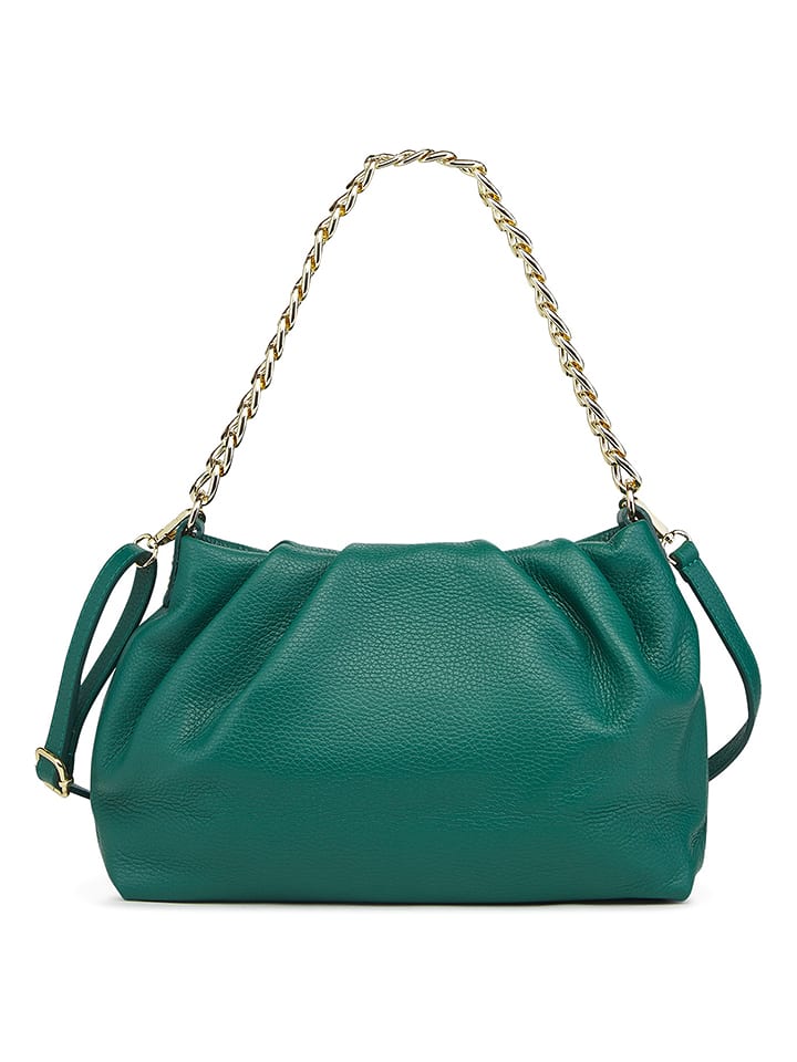 ORE10 Skórzana torebka "Moc" w kolorze zielonym - 32 x 24 x 11 cm rozmiar: onesize