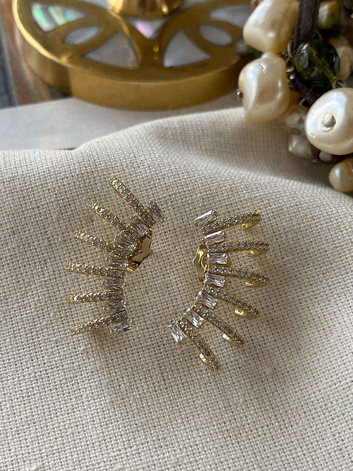 Luseera Pozłacane kolczyki-wkrętki z cyrkoniami rozmiar: onesize