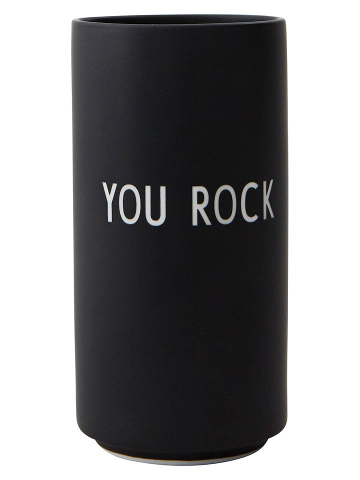 Design Letters Wazon "You Rock" w kolorze czarnym - wys. 11 x Ø 5,5 cm rozmiar: onesize