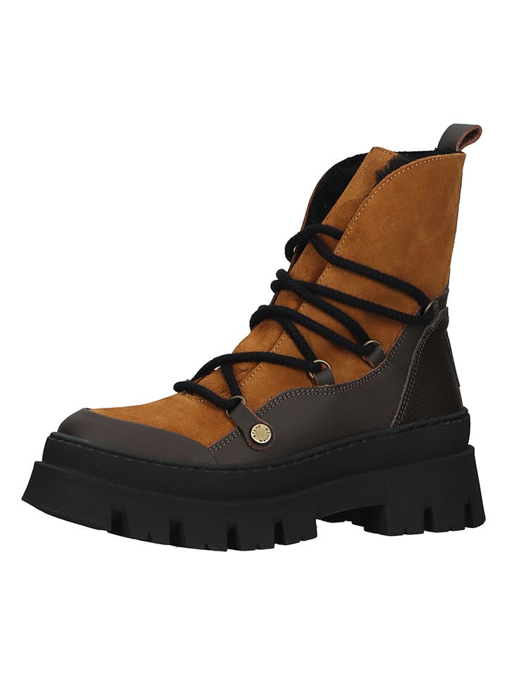 Steve Madden Skórzane botki w kolorze jasnobrązowym rozmiar: 41