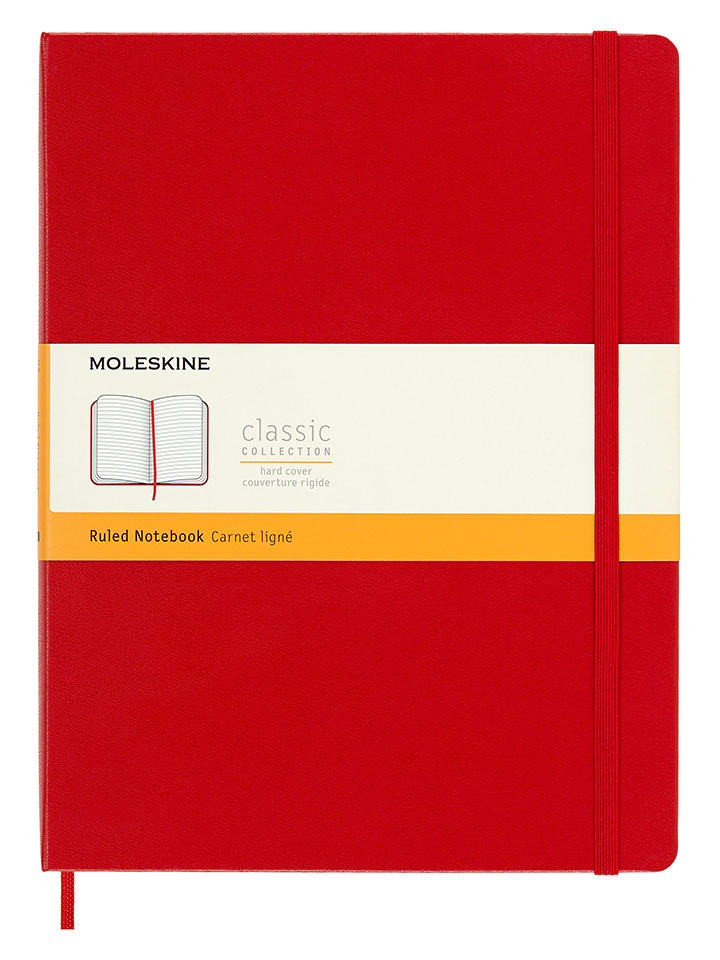 Moleskine Notatnik w kolorze czerwonym - 19 x 25 cm rozmiar: onesize