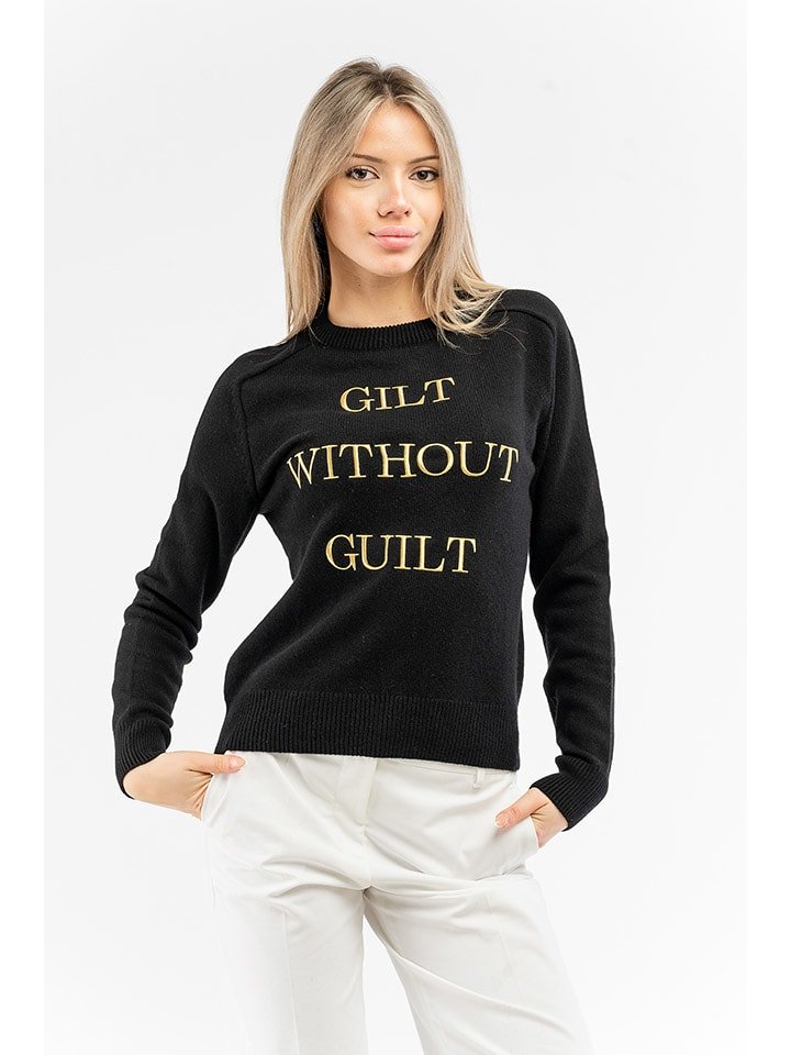 Moschino Kaszmirowy sweter w kolorze czarnym rozmiar: 42