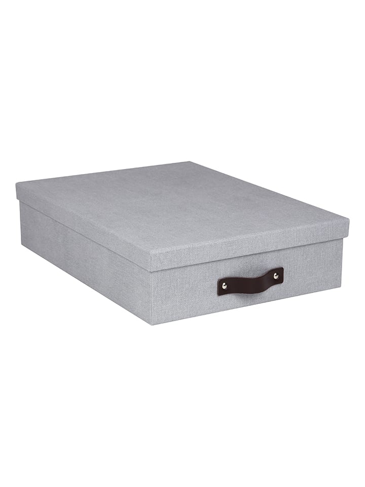 BigsoBox Pudełko "Oskar" w kolorze jasnoszarym na dokumenty - 35 x 26 x 8,5 cm rozmiar: onesize