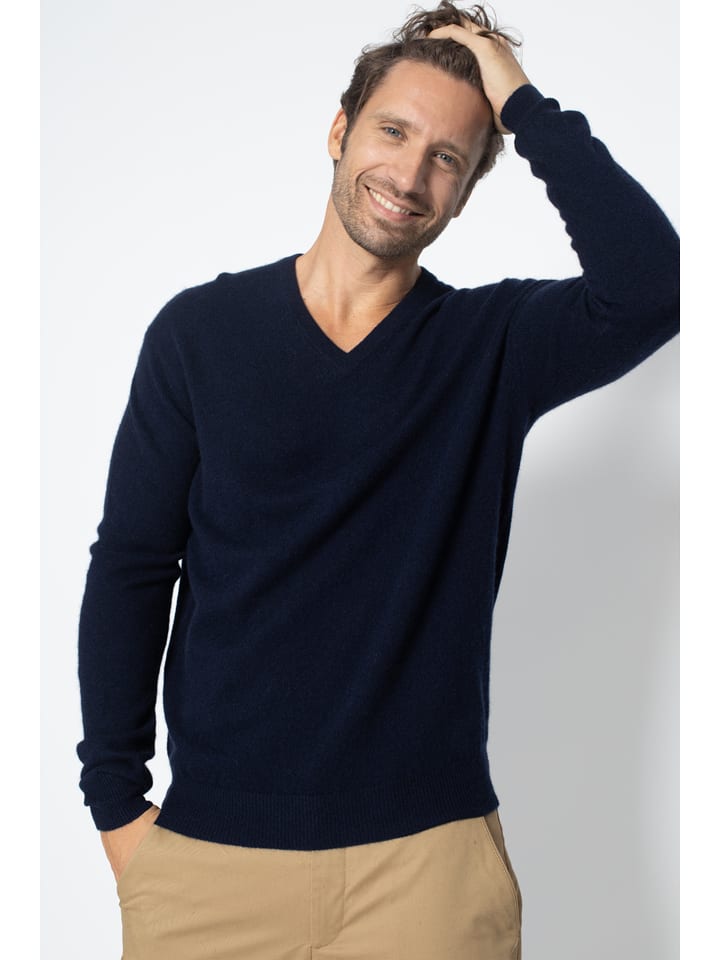 Perfect Cashmere Kaszmirowy sweter "Alexander" w kolorze granatowym rozmiar: XL