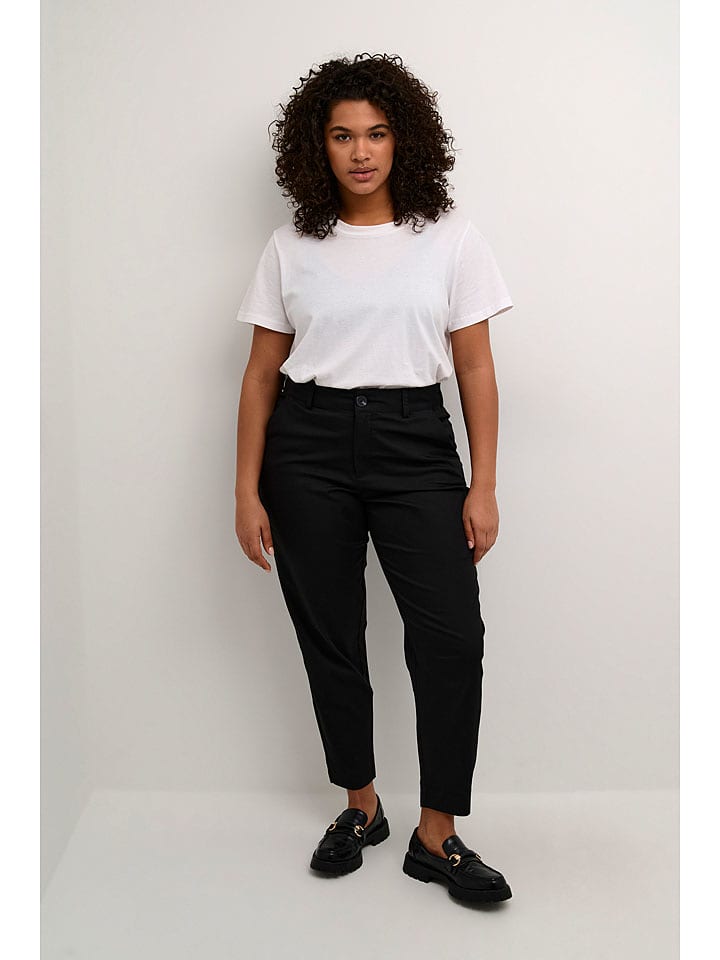 KAFFE curve Spodnie chino "Leana" w kolorze czarnym rozmiar: 50