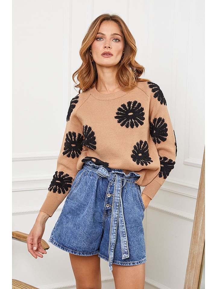 Joséfine Sweter "Banshee" w kolorze czarno-karmelowym rozmiar: M