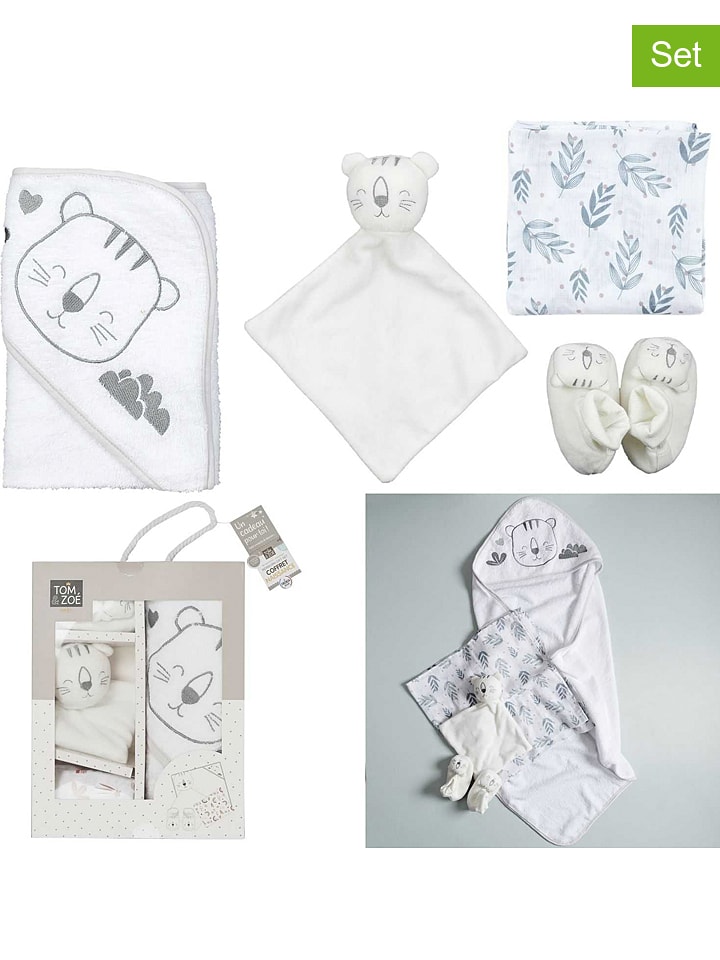 The Home Deco Kids 4-częściowy zestaw "Tiger" w kolorze białym rozmiar: 50-80