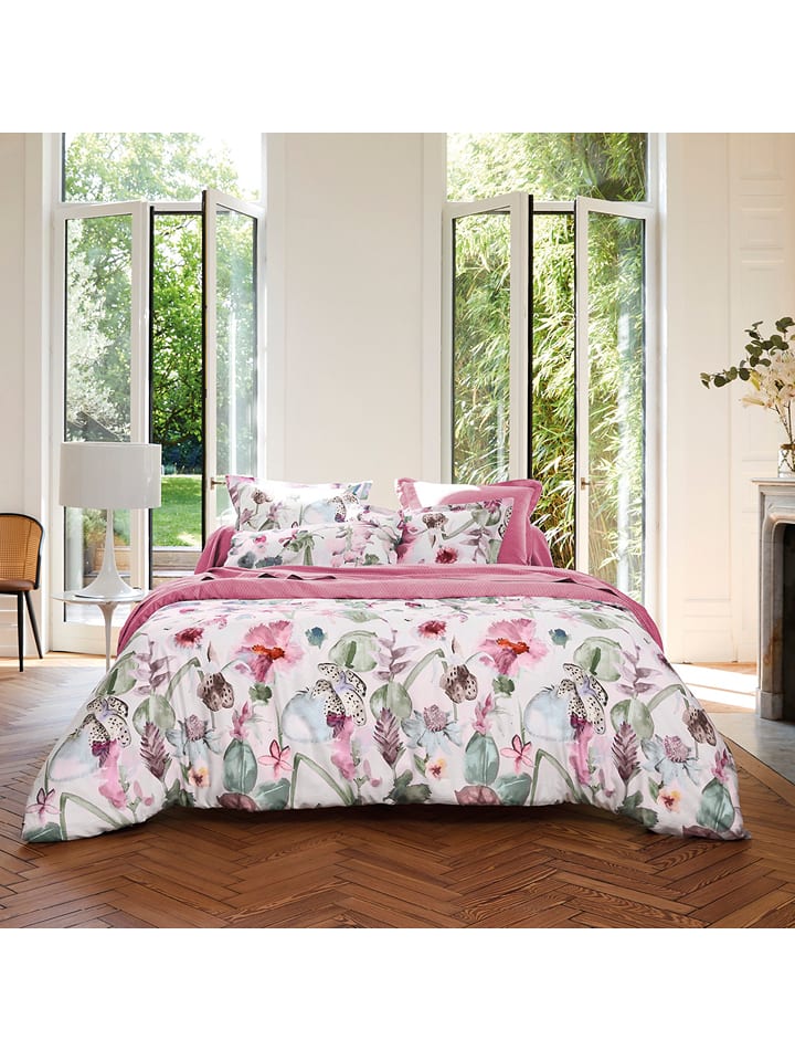 CXL by Christian Lacroix Satynowa poszewka w kolorze jasnoróżowo-białym na poduszkę rozmiar: 43x210 cm