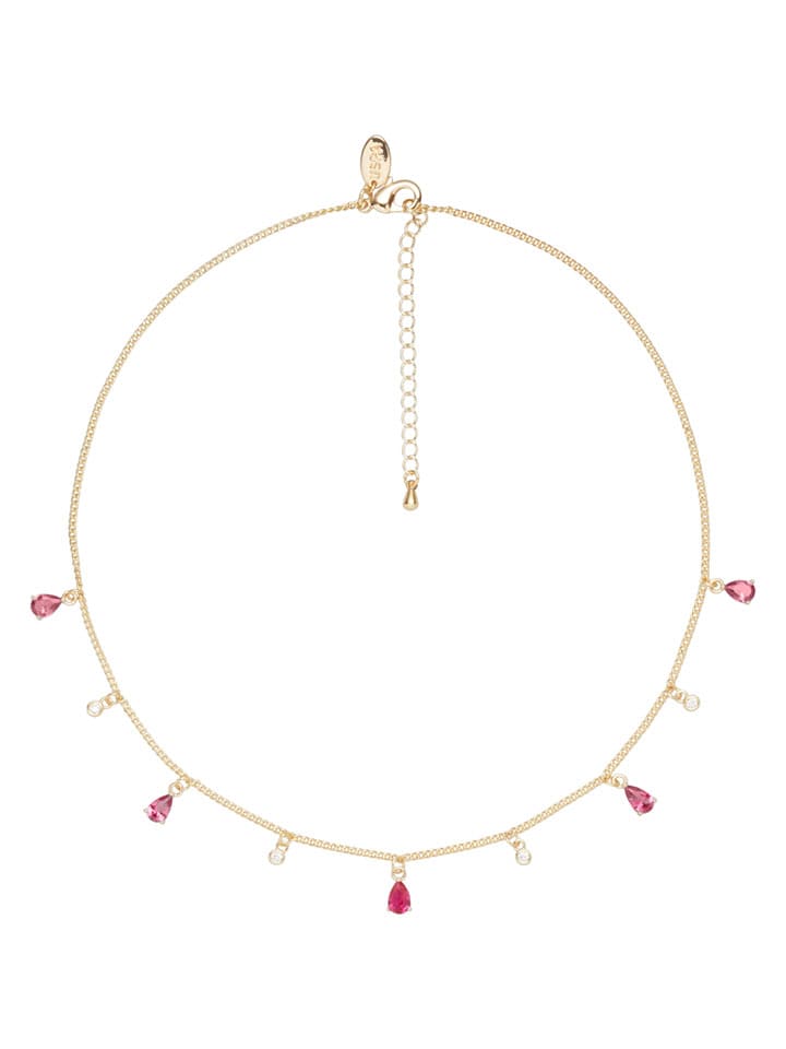 U.S. Polo Assn. Pozłacany naszyjnik z kamieniami ozdobnymi - dł. 36 cm rozmiar: onesize