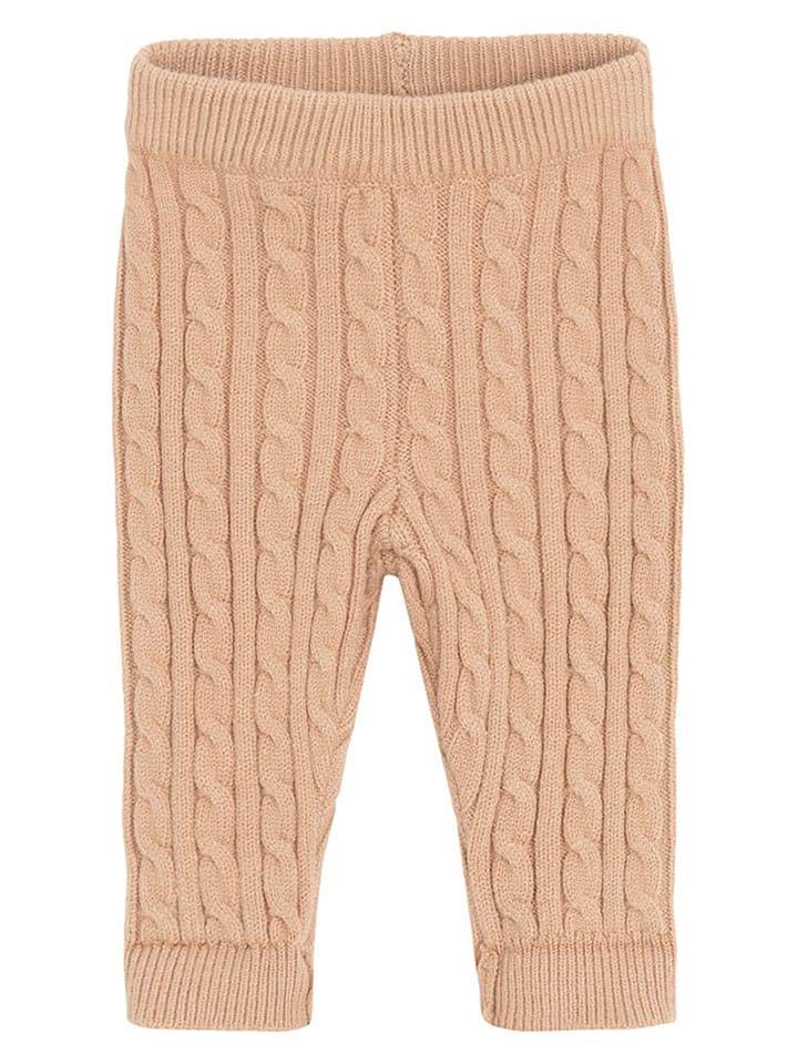 COOL CLUB Spodnie dzianinowe w kolorze beżowym rozmiar: 86/92