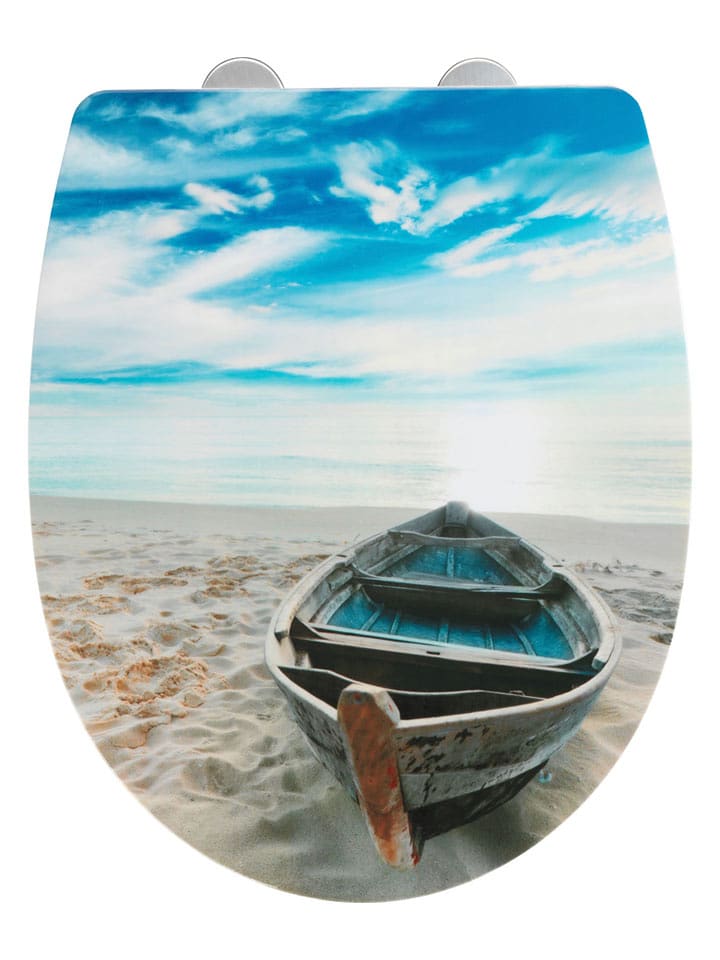 Wenko Automatyczna deska WC "Boat" w kolorze niebiesko-beżowym rozmiar: onesize