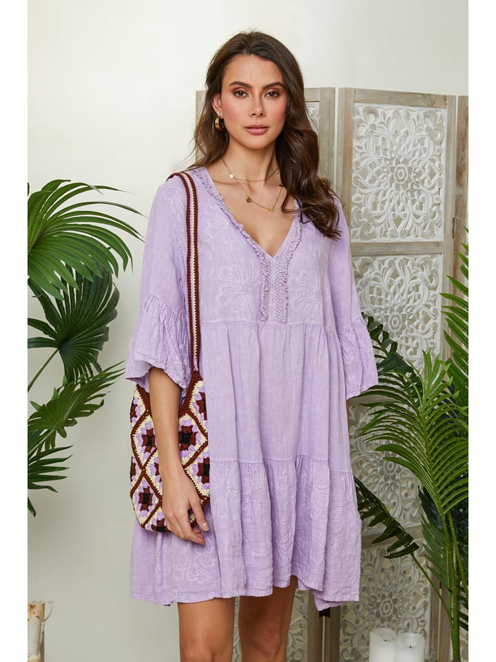 Lin Passion Lniana sukienka w kolorze fioletowym rozmiar: 40/42