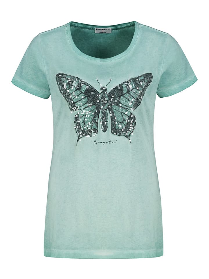 Fresh Made Koszulka w kolorze turkusowym rozmiar: M