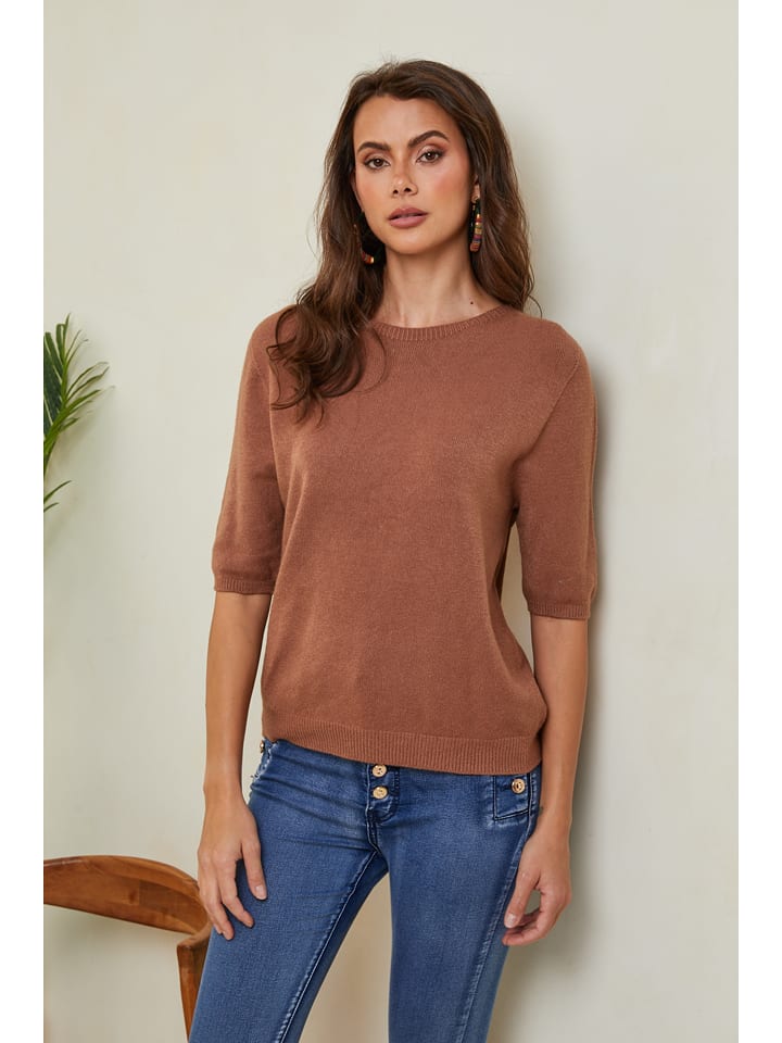 Joséfine Sweter "Kalocsa" w kolorze jasnobrązowym rozmiar: L