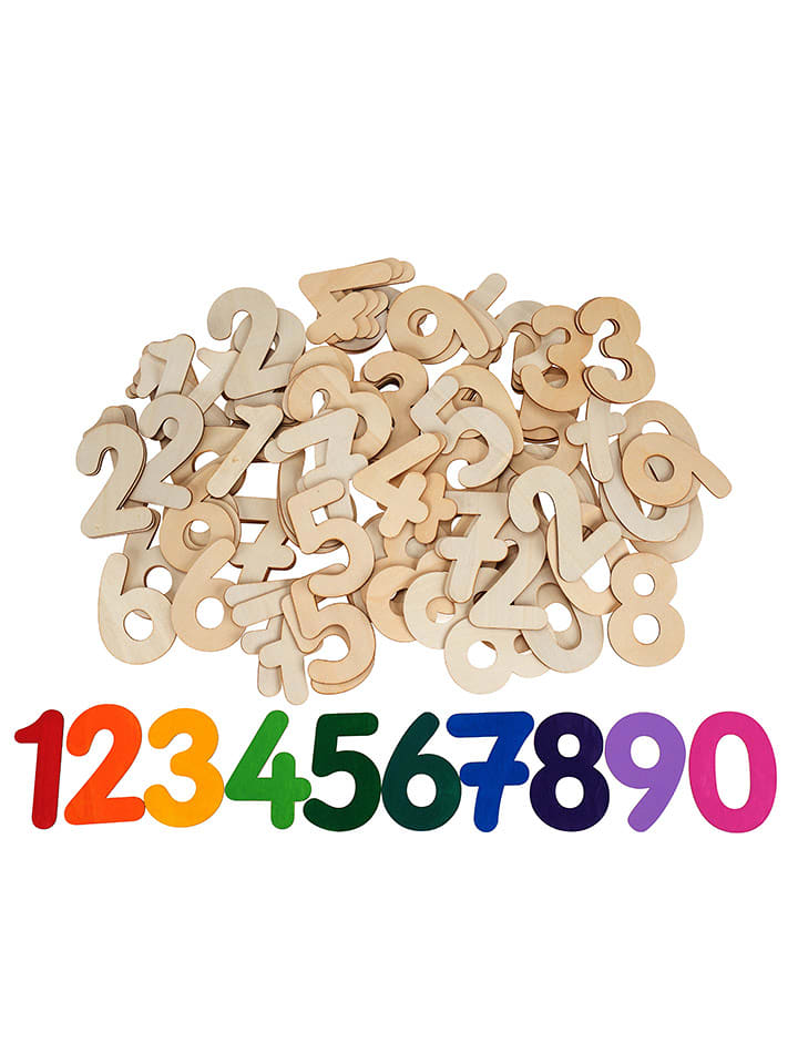 SUNNYSUE 150-częściowy zestaw drewnianych cyfr - 3+ rozmiar: onesize