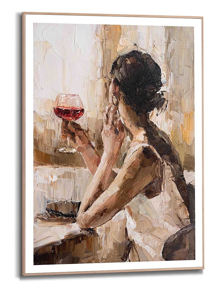 Orangewallz Druk artystyczny "Evening Wine" w ramce rozmiar: 50x70 cm