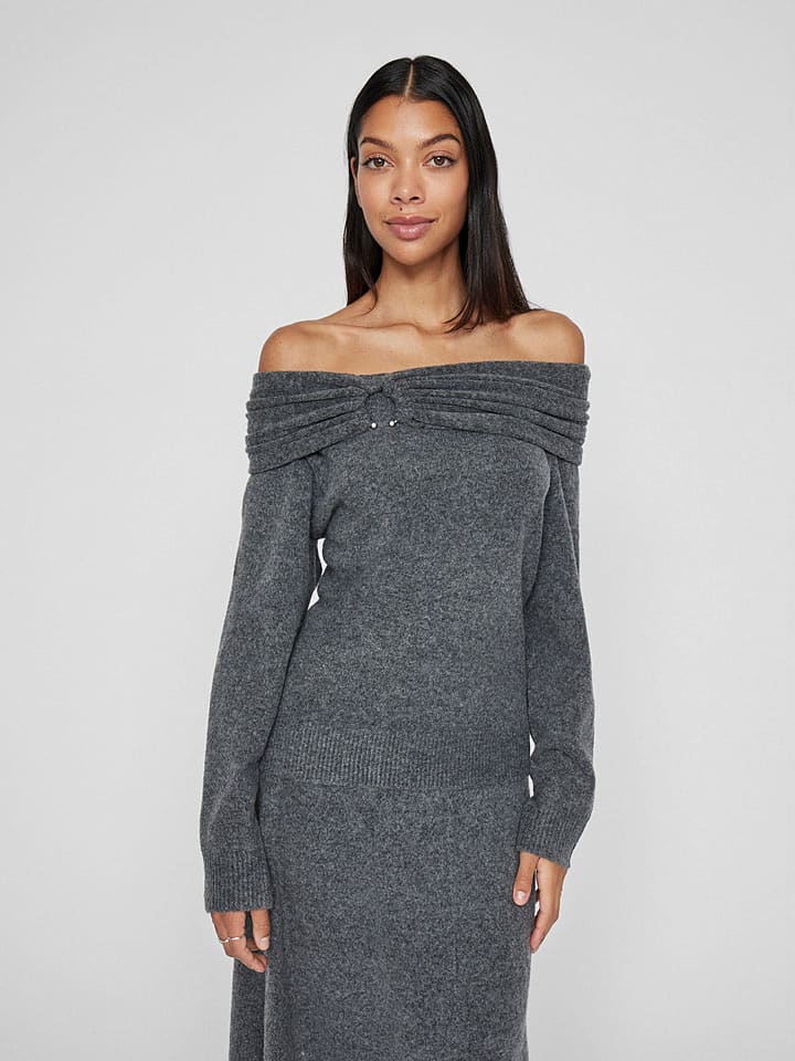 Vila Sweter "Kenya" w kolorze szarym rozmiar: M