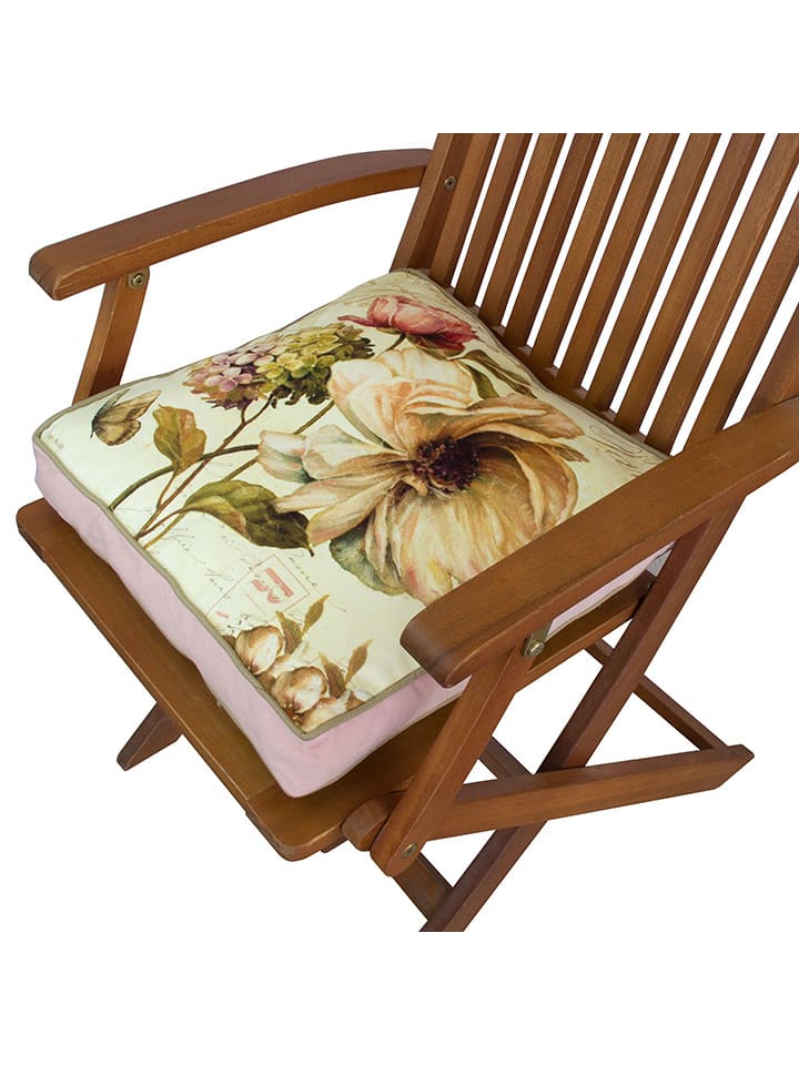 ABERTO DESIGN Poduszka w kolorze kremowym na krzesło rozmiar: 42x42 cm