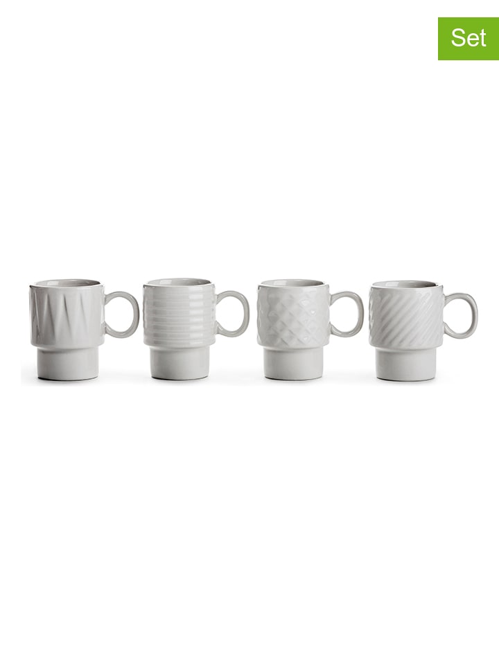 Sagaform Filiżanki (4 szt.) w kolorze białym do espresso - 100 ml rozmiar: onesize
