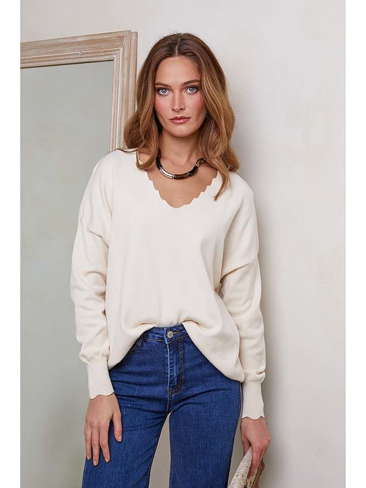 Joséfine Sweter "Josefine" w kolorze kremowym rozmiar: S
