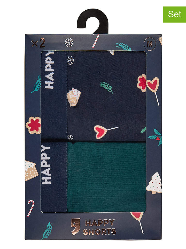 Happy Shorts Bokserki (2 pary) w kolorze granatowo-morskim rozmiar: XXL