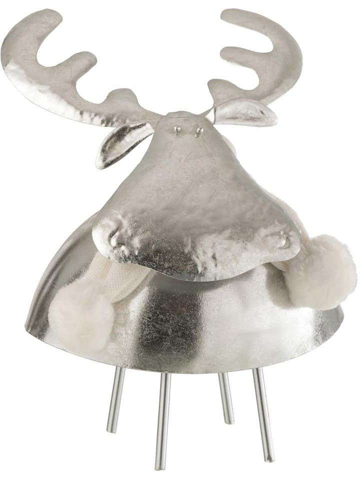 J Line Figurka dekoracyjna "Deer" w kolorze srebrnym - 24 x 24,5 x 21,5 cm rozmiar: onesize