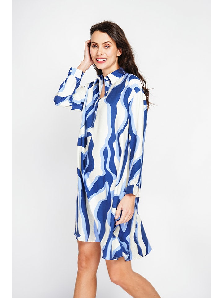 ASSUILI Sukienka w kolorze biało-niebieskim rozmiar: 42