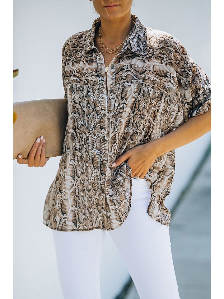 Milan Kiss Koszula w kolorze brązowo-kremowym rozmiar: M