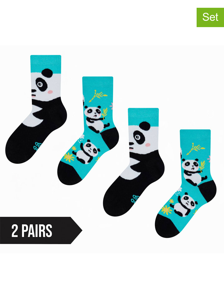 Dedoles Skarpety (2 pary) w kolorze czarno-turkusowym rozmiar: 31-34