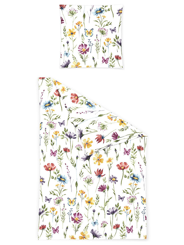 Bierbaum Komplet pościeli w kolorze biało-żółto-fioletowym z kory rozmiar: 135x200 cm