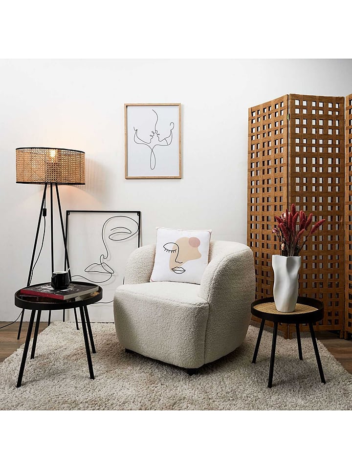 THE HOME DECO FACTORY Fotel "Kim" w kolorze białym - 77 x 74 x 69 cm rozmiar: onesize