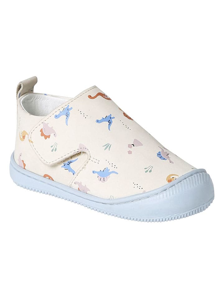 vertbaudet Skórzane sneakersy w kolorze kremowym rozmiar: 20