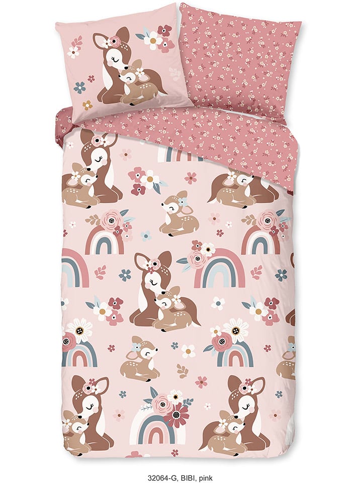 Good Morning Komplet pościeli "Bibi" w kolorze jasnoróżowo-różowym rozmiar: 140x220 cm