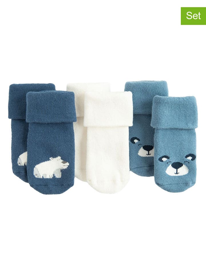 COOL CLUB Skarpety (3 pary) w kolorze niebiesko-biało-błękitnym rozmiar: 22-24