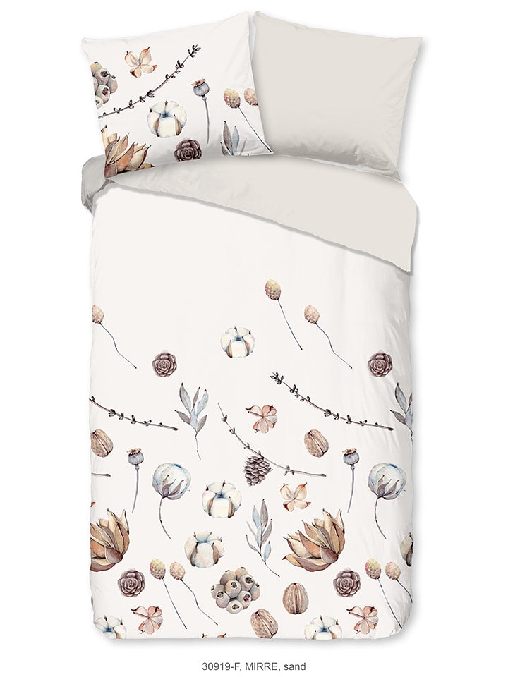 Good Morning Komplet pościeli flanelowej "Mirre" w kolorze kremowo-beżowym rozmiar: 240x220 cm