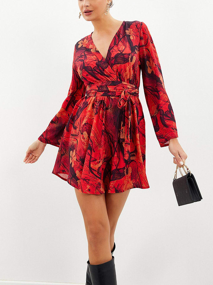 Milan Kiss Sukienka w kolorze czerwono-czarnym rozmiar: M